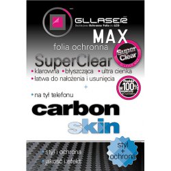 Folia Ochronna Gllaser MAX SuperClear + CARBON Skin do Apple iPhone 4G